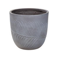BLUMENTOPF grau rund 42/42/40 cm Ftero - Grau, Naturmaterialien (40cm) - Beliani
