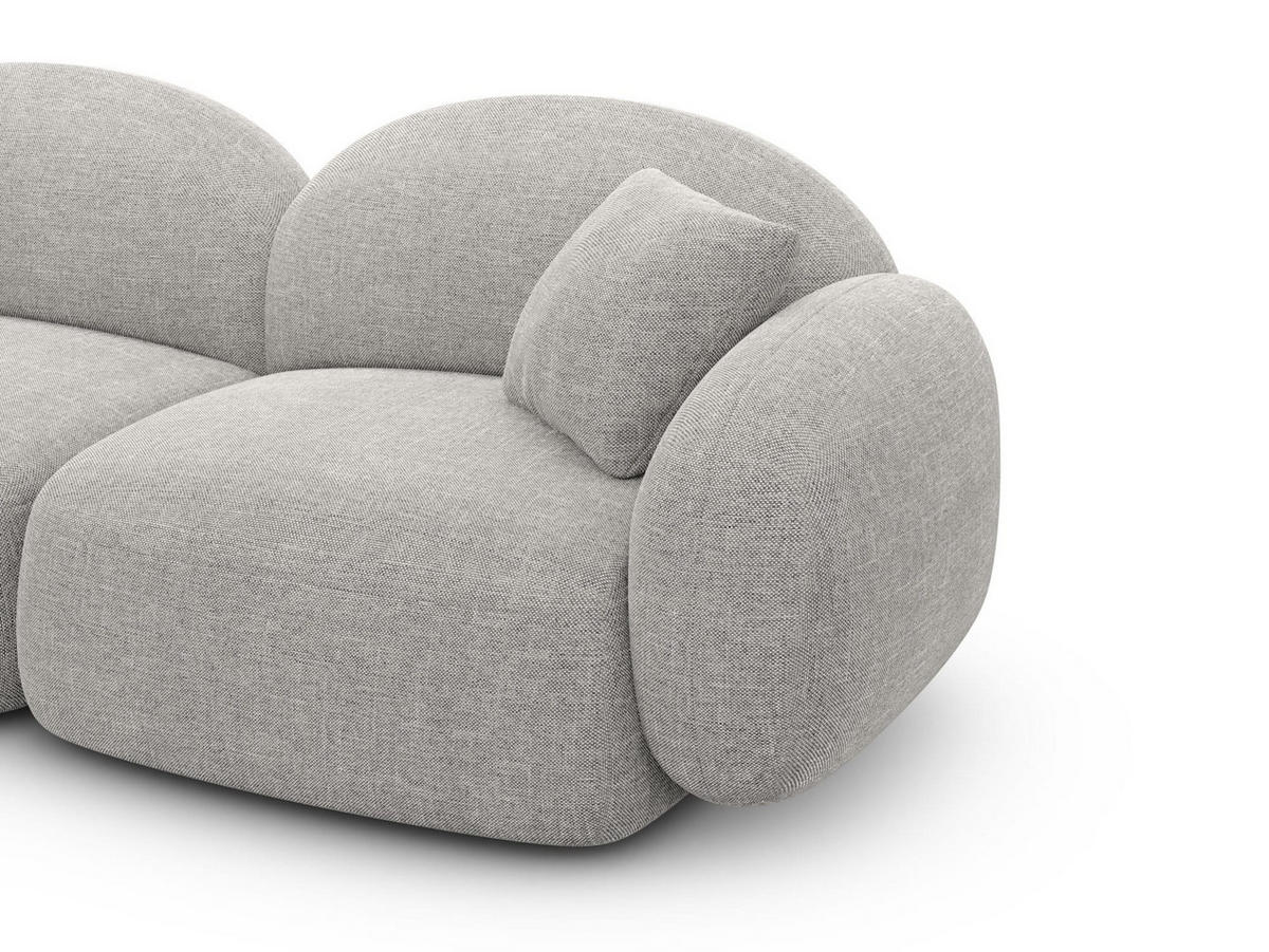 WOHNLANDSCHAFT Mirello U-Form Hellgrau Strukturstoff - Hellgrau, Textil (333/77/193cm)
