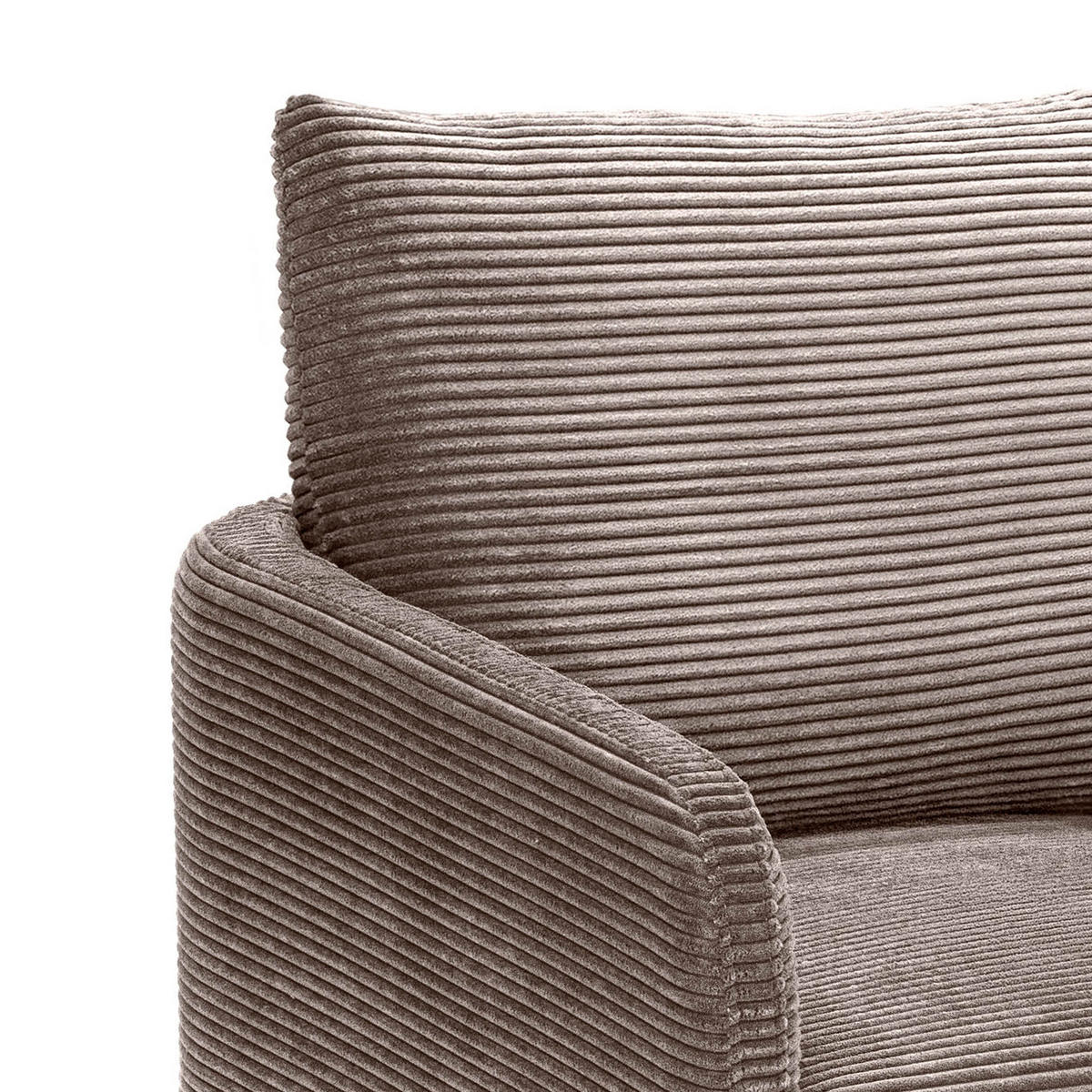 DESIGNER-SESSEL Emma aus Cord in Taupe - Taupe/Schwarz, Holz/Holzwerkstoff (71/81/75cm) - Sicaan