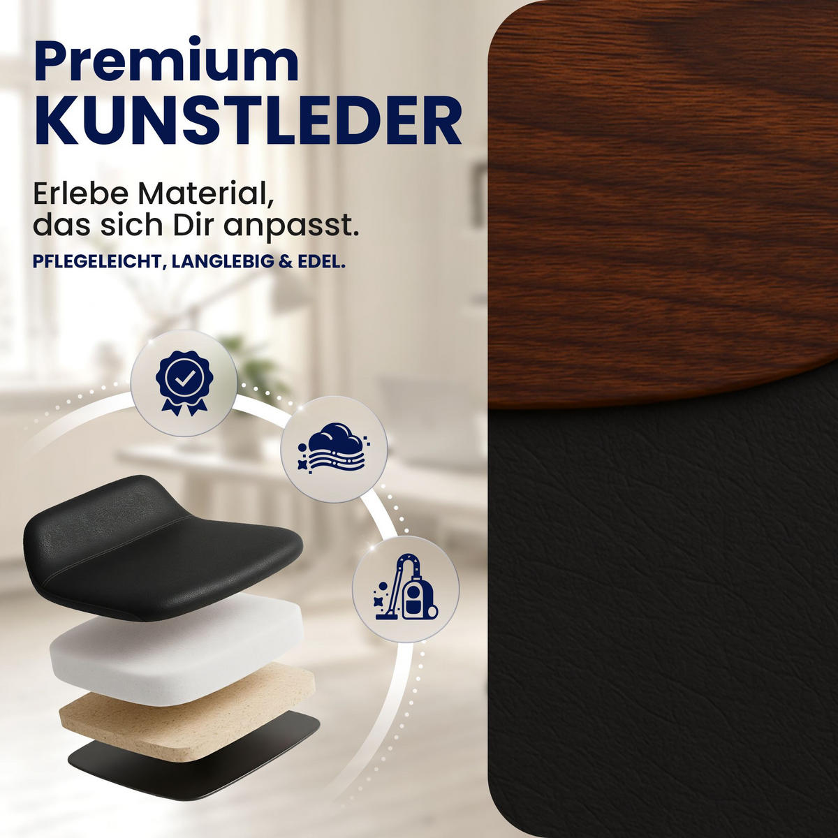 DREHSTUHL Metall Walnuss/Schwarz - Walnussfarben/Schwarz, Textil/Metall (73/112/67cm) - CLP