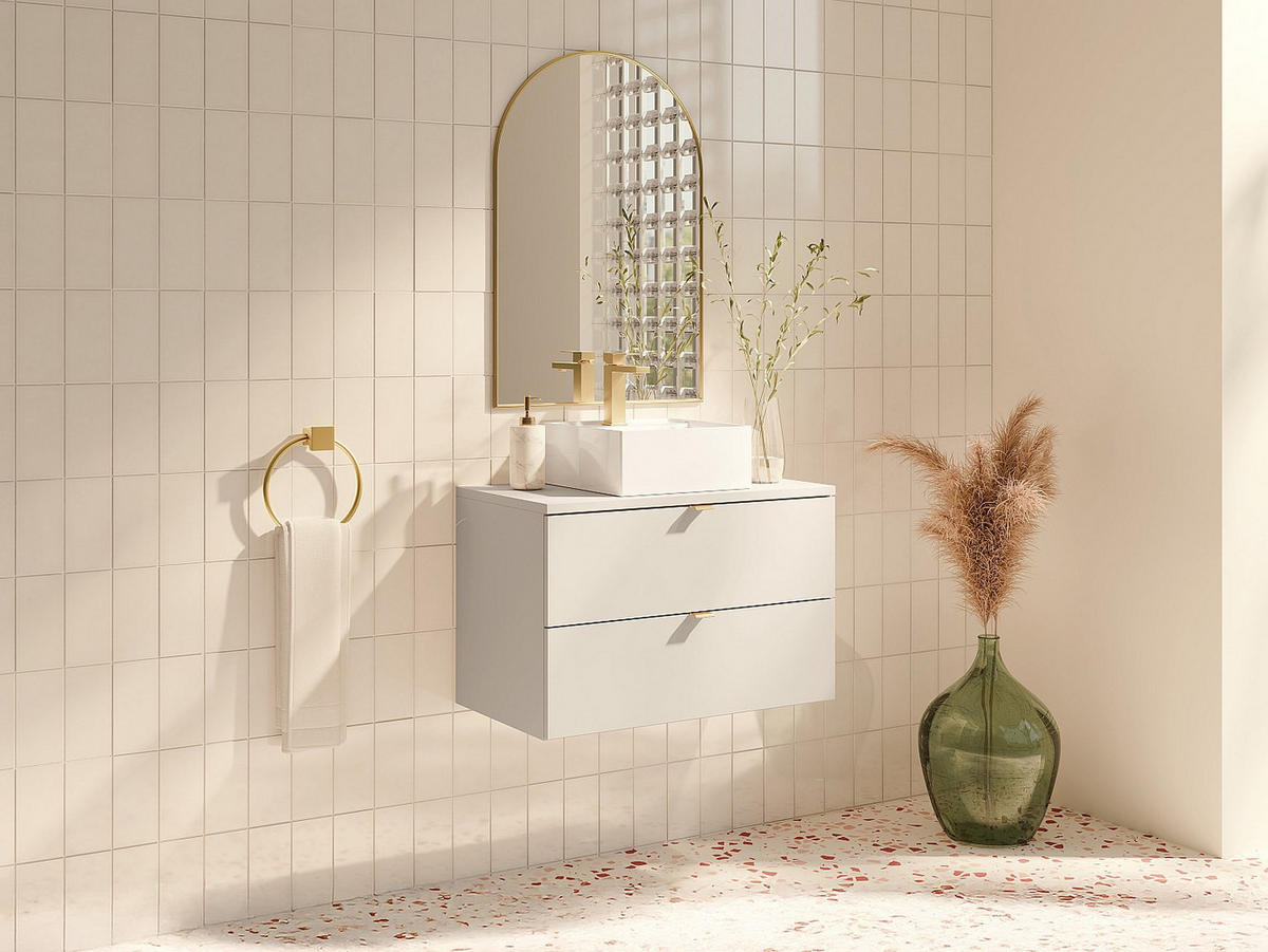 EINZELWASCHTISCH - 80 cm x 46 cm - Holz, Platte - Beige - LAVENA - Beige, Holz (80/50/46cm) - Vente-Unique