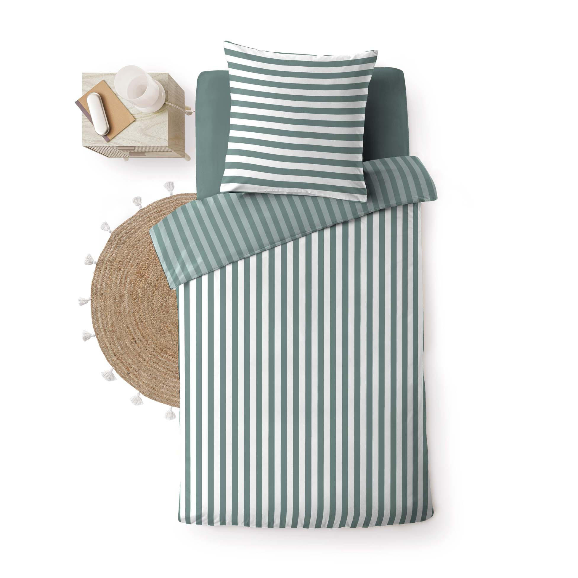 BETTWÄSCHE-SET mit Aufdruck Rayan 140/200 cm - Grün, Textil (200/140cm) - Douceur d´intérieur
