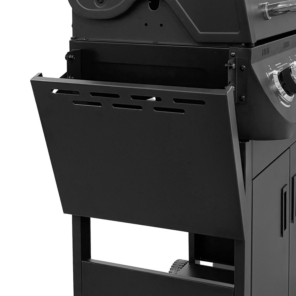 GASGRILL Brando 6+1 6 Brenner mit Seitenkocher - Schwarz, Metall (141/109/52cm)