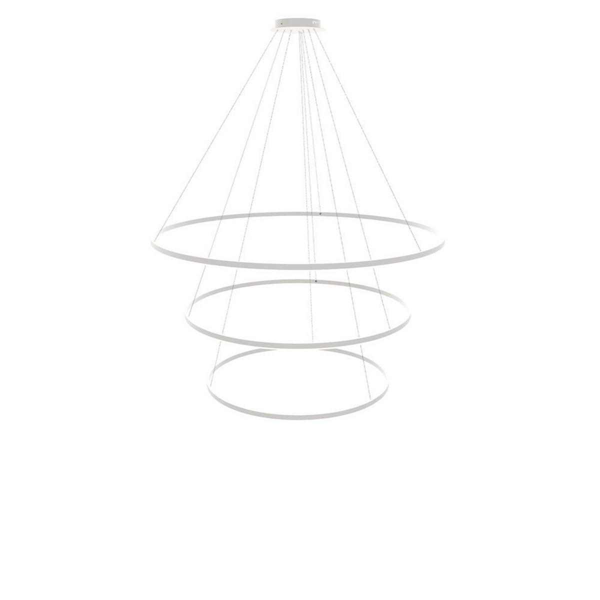 LED-HÄNGELAMPE 3er Ring Weiß Ø 150 | 120 | 100cm - Weiß, Metall (1.3/150/3.3cm) - s.luce