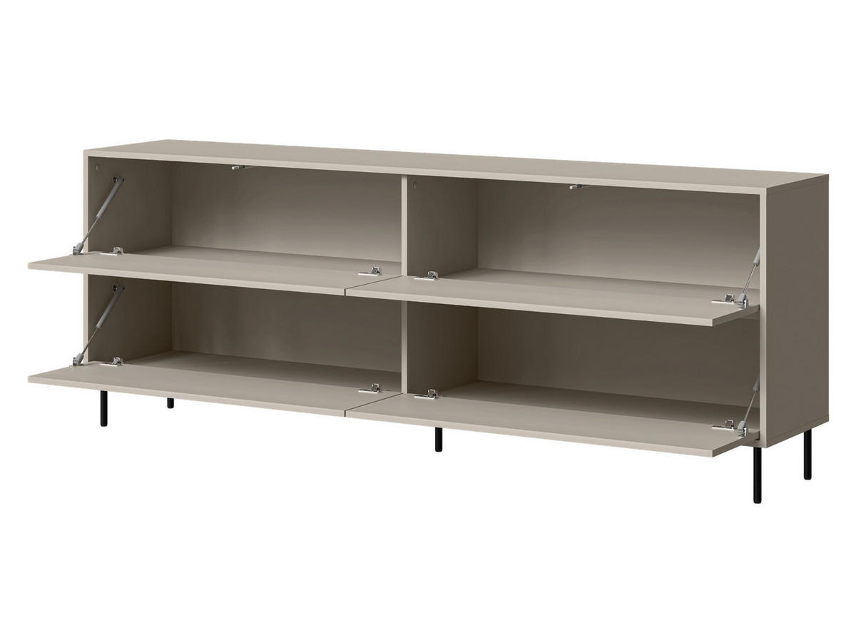 SIDEBOARD Masha 200 4D - Kaschmir/Schwarz, Holzwerkstoff/Metall (200/75/39cm) - MIRJAN24