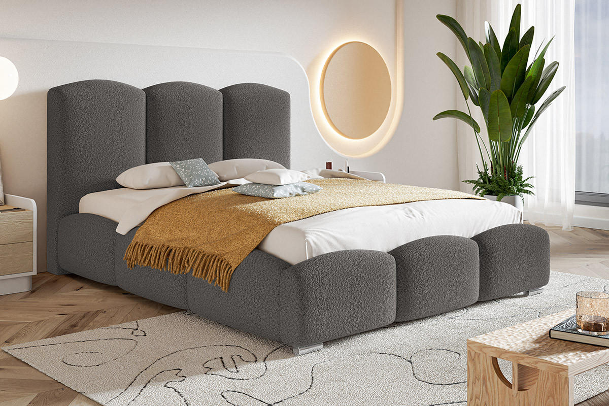 BETT Grau BEN 14 Catch Me Stoff 160x200 cm - Grau, Leder (160/200cm) - Sepro Meble