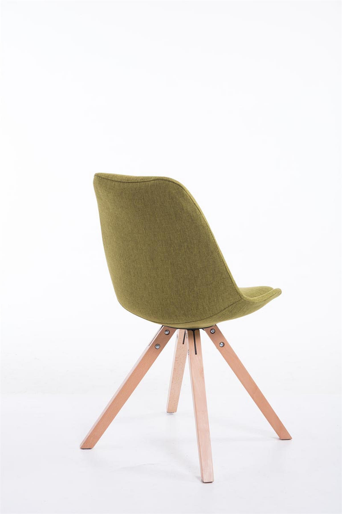 STUHL Stoff grün - Eukalyptusholzfarben/Grün, Holz/Textil (48/84/56cm) - CLP