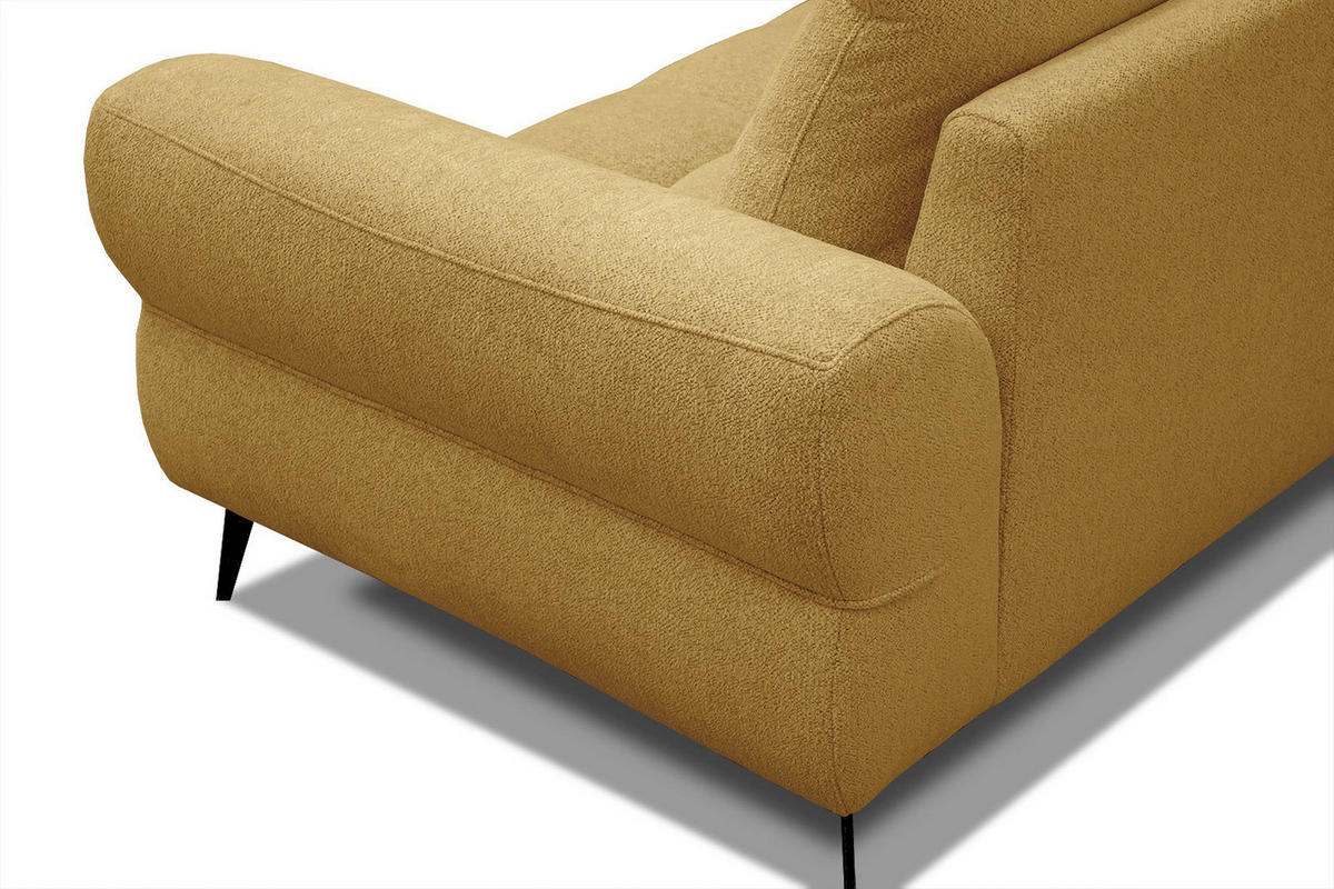 ECKSOFA SALVINI 4-Sitzer, honig - Schwarz/Honig, Holzwerkstoff/Textil (158/292cm) - Courtois Laville