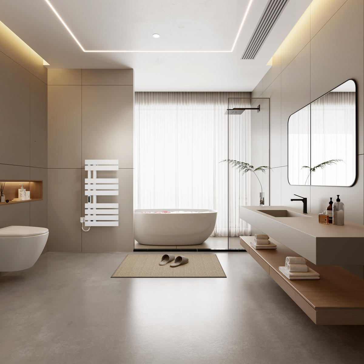 RADIJATOR Električni WiFi termostat Bijeli 100/50 cm - bijela, metal (50/100/11cm) - EMKE