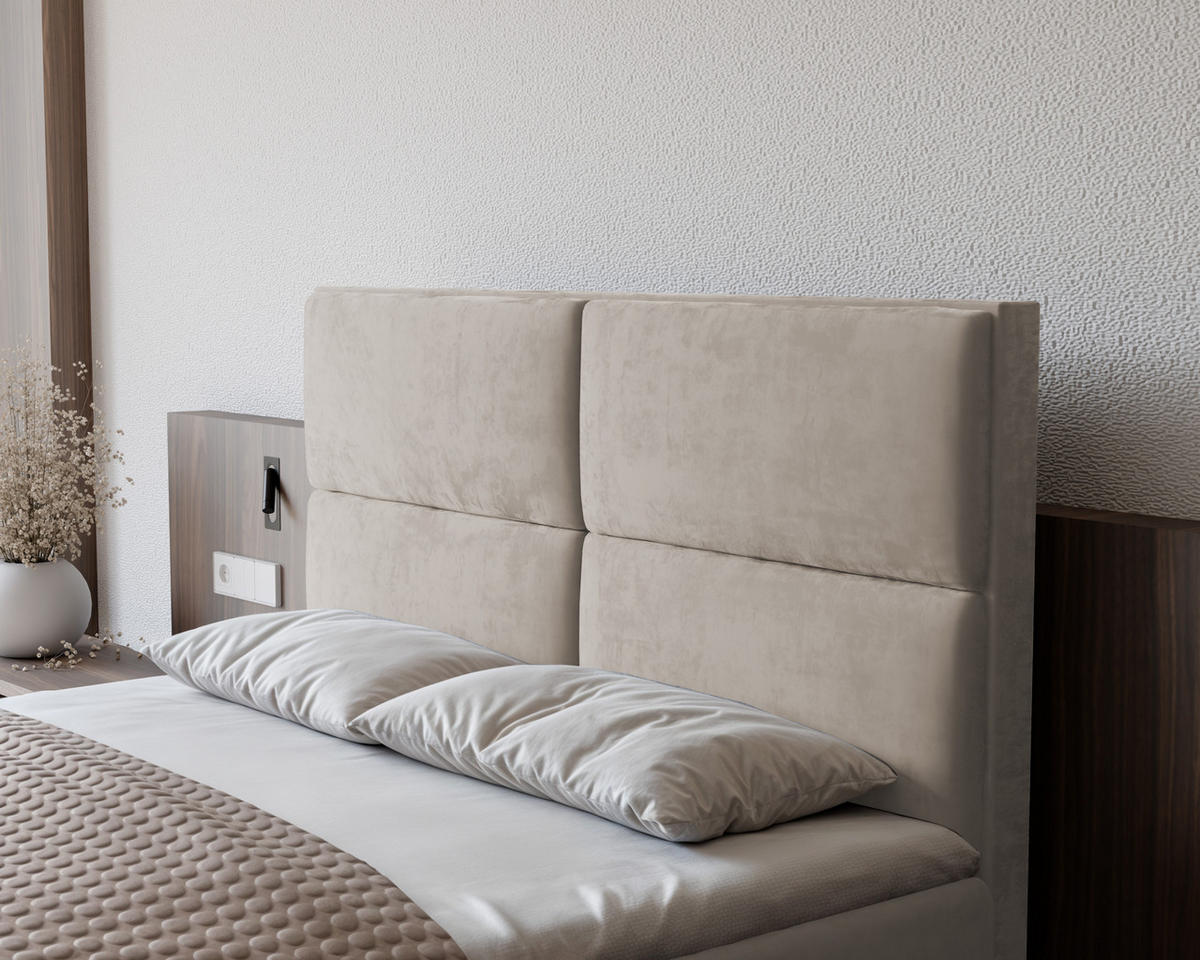 BOXBETT ORFEO 120/200 cm mit Matratze und Topper, Creme - Creme, Textil (120/200cm) - Idohome