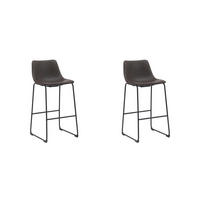 BARHOCKER Risto Braun 56/47/102 cm 2er-Set - Dunkelbraun, Textil (47/102/56cm) - LABEL51