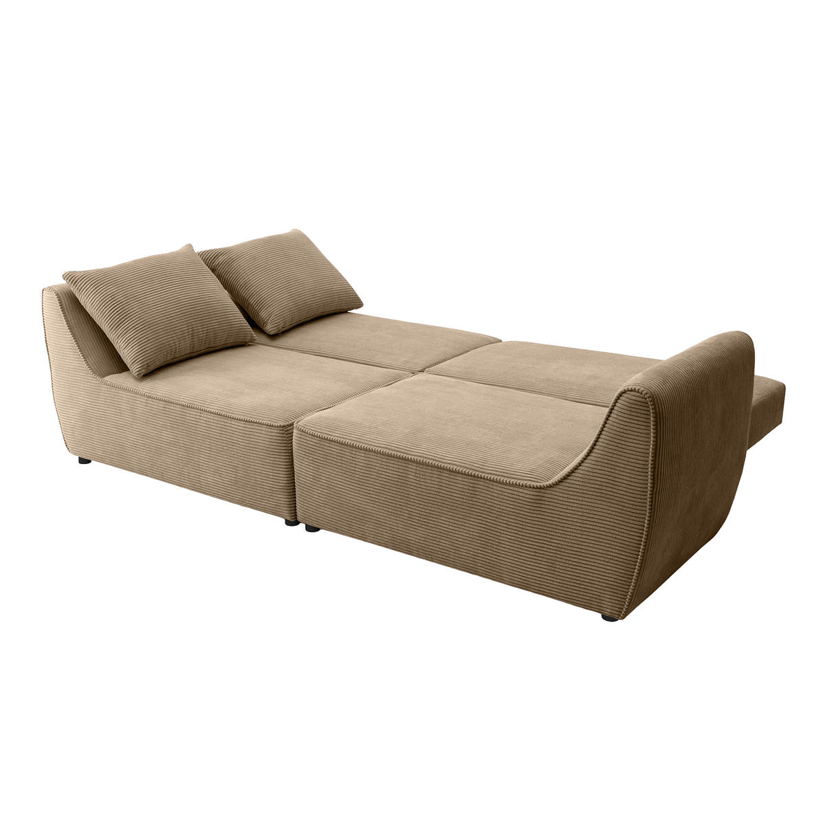 SOFA GRABO mit Schlaffunktion, Beige - Beige, Textil (260/75/145cm) - Fedve