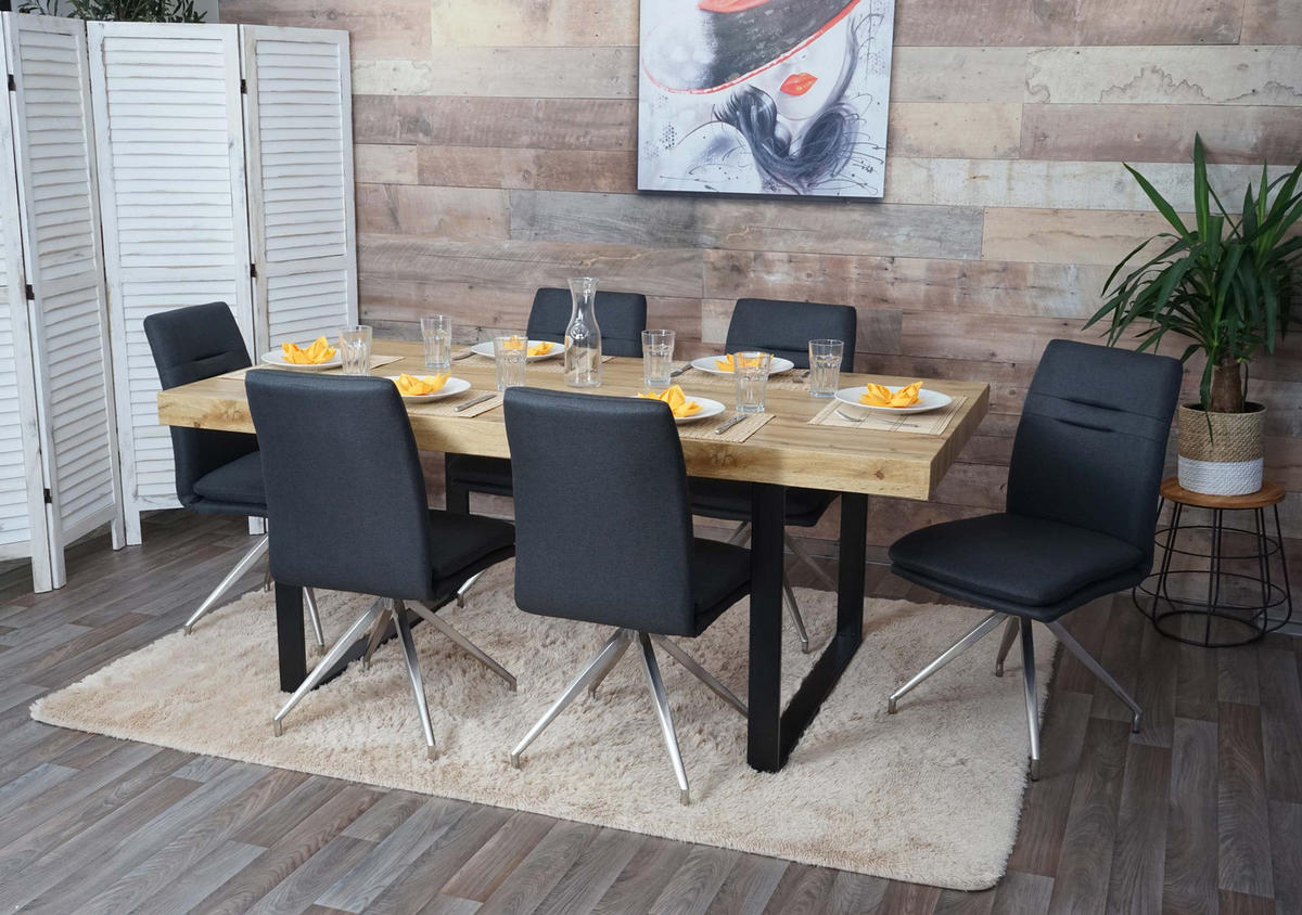 ESSZIMMERSTUHL Anthrazit 6er-Set - Anthrazit, Textil (47/90/60cm) - MCW