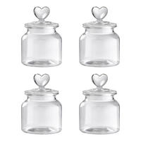 AUFBEWAHRUNGSGLAS (4er-Set) Sweet Hearts mit Herzen - Transparent, Glas/Kunststoff (10/15/10cm) - Butlers