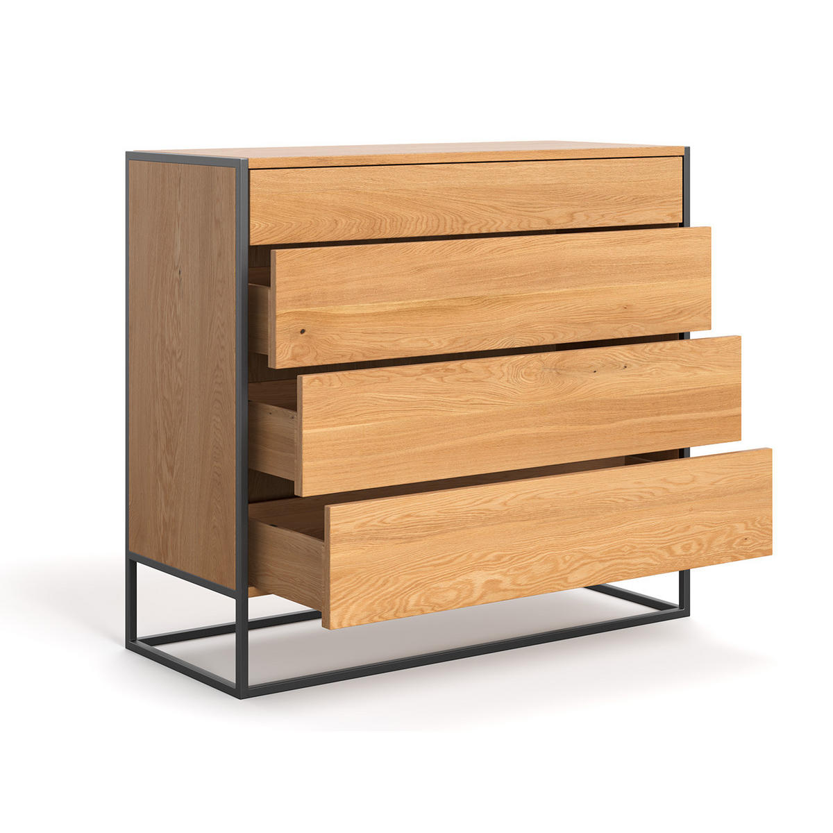 SIDEBOARD Moon aus massivem Eichenholz 80 cm - Eichefarben/Naturfarben, Holz (80/110/50cm) - Danzz