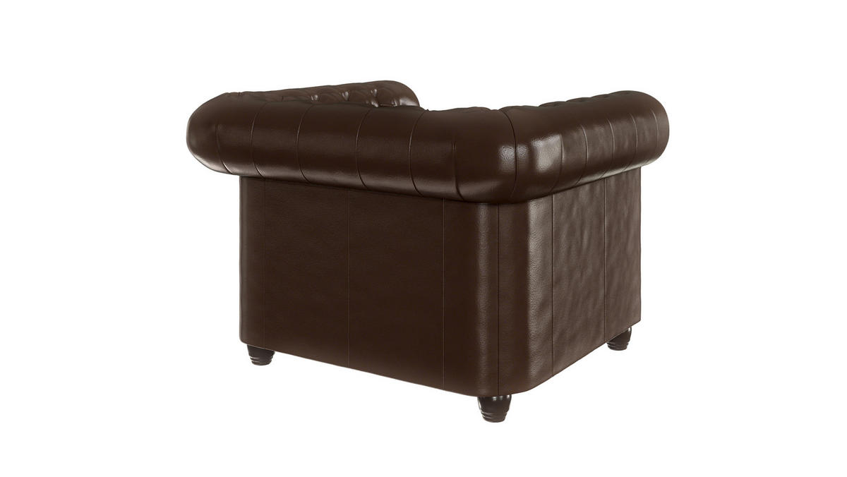 CHESTERFIELD-SESSEL Morin Braun vegan Leder - Braun, Holz/Textil (94/72/86cm) - S-Style Möbel