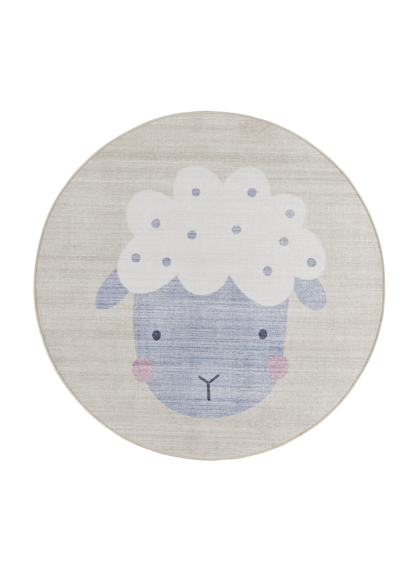 Atticgo Kinderteppich Creme 120x120 cm