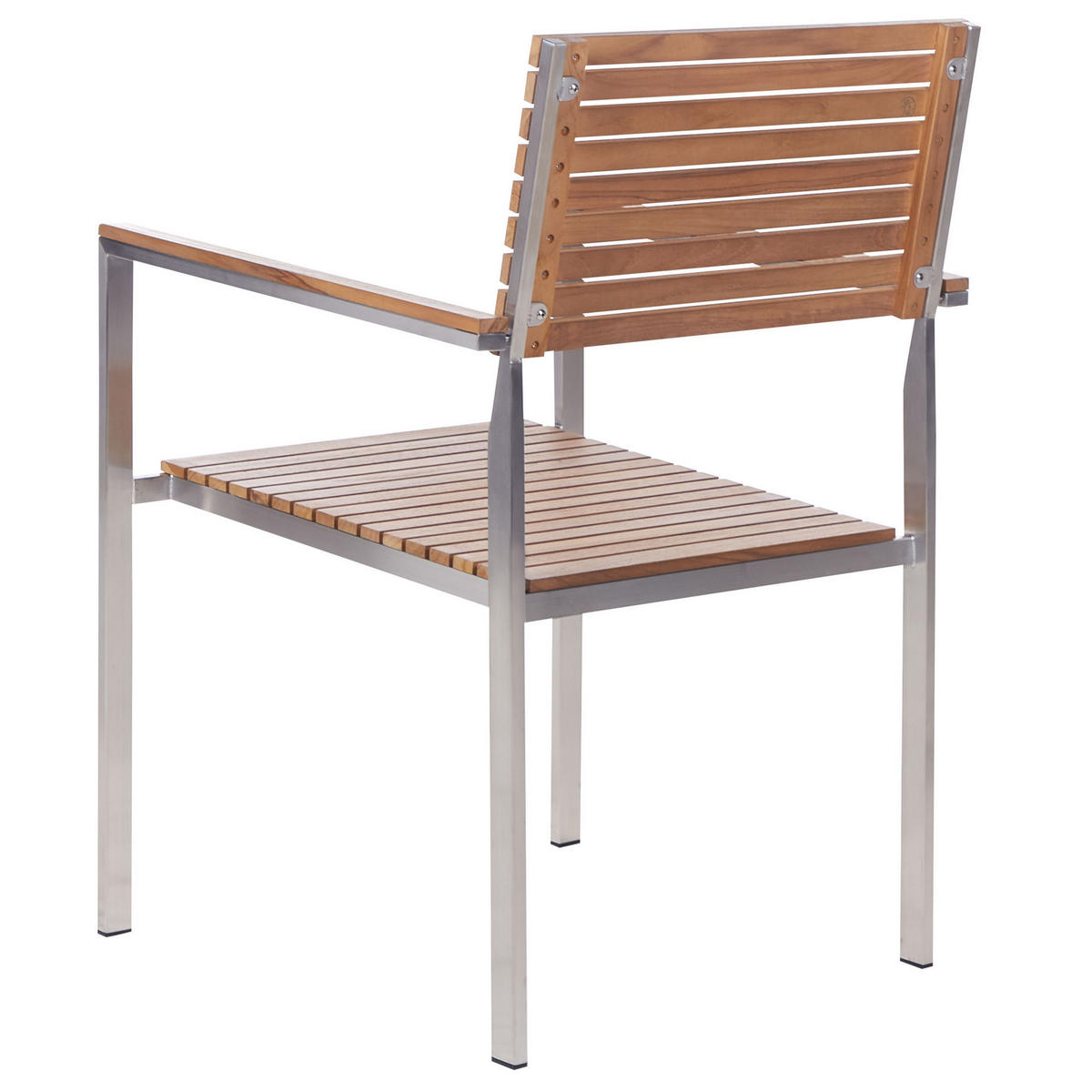 GARTENSTUHL 6er-Set Braun Viareggio - Silberfarben/Braun, Holz (50/86/50cm) - Beliani