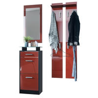 GARDEROBE Loret Front in Bordeaux Hochglanz - Bordeaux, Holzwerkstoff (140/200/23cm) - Vladon
