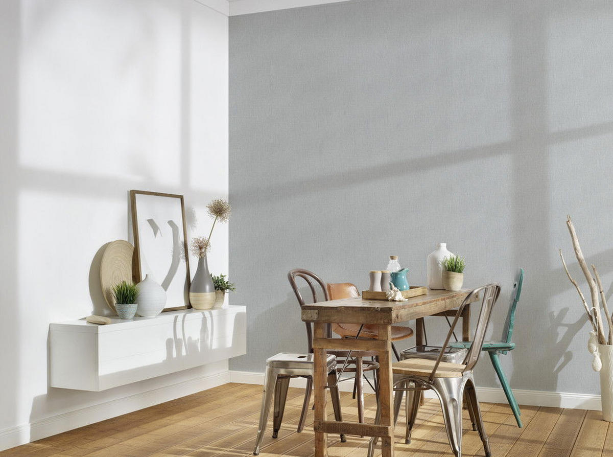VLIESTAPETE Grau 53/1005 cm - Grau, Textil (53/1cm) - KUNSTLOFT