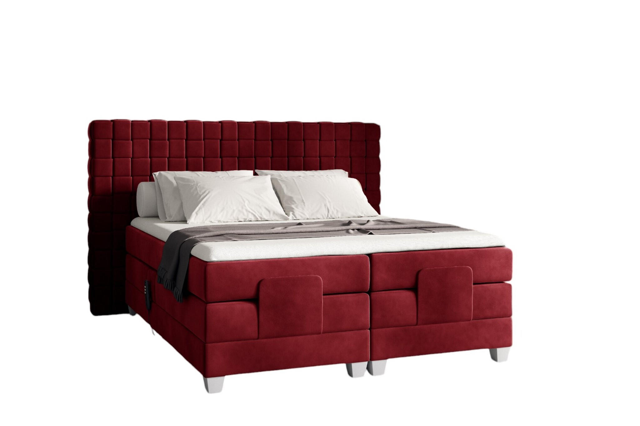 BOXSPRINGBETT Elektrisch Vidal - Rot, Holzwerkstoff/Textil (200/200cm) - Fun Möbel