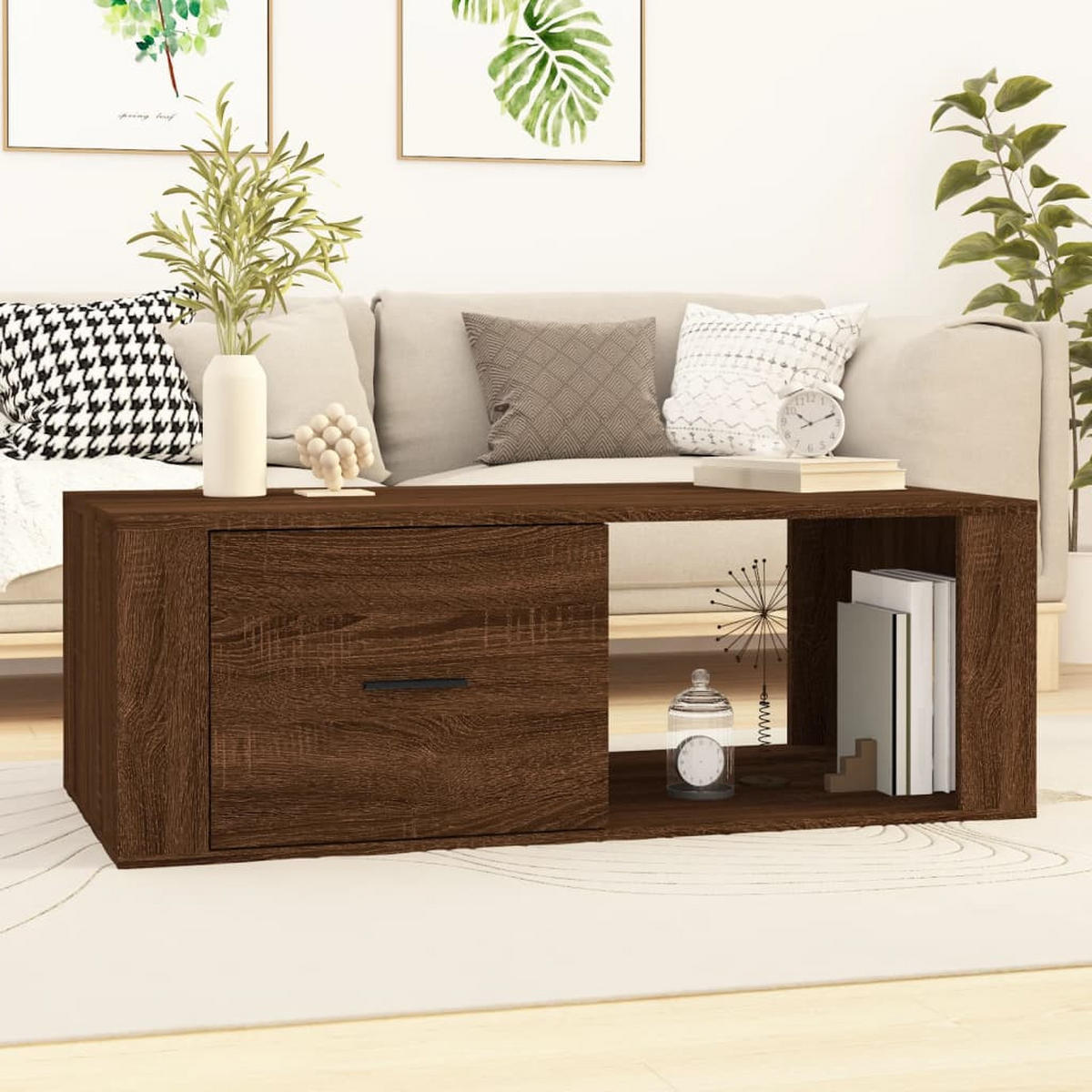 COUCHTISCH Braun Eichen-Optik 100x50,5x35 cm Holzwerkstoff - Braun, Holzwerkstoff (100/50.5/35cm) - furnicato