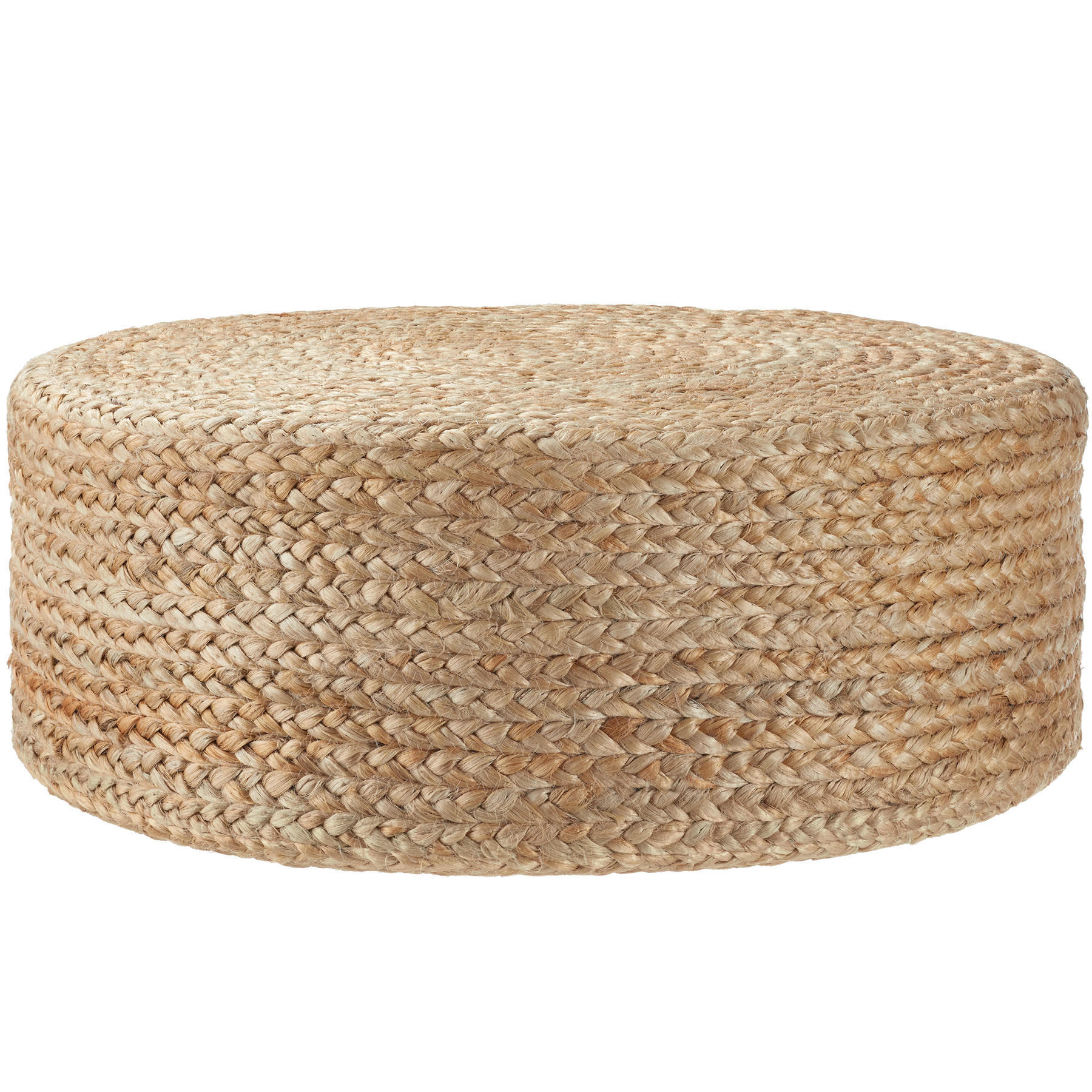 HANDGEFERTIGTER POUF Banno Elipse,58 x 22 cm, Belastbarkeit 150 kg,beige - Beige, Textil (58/22/58cm) - tectake