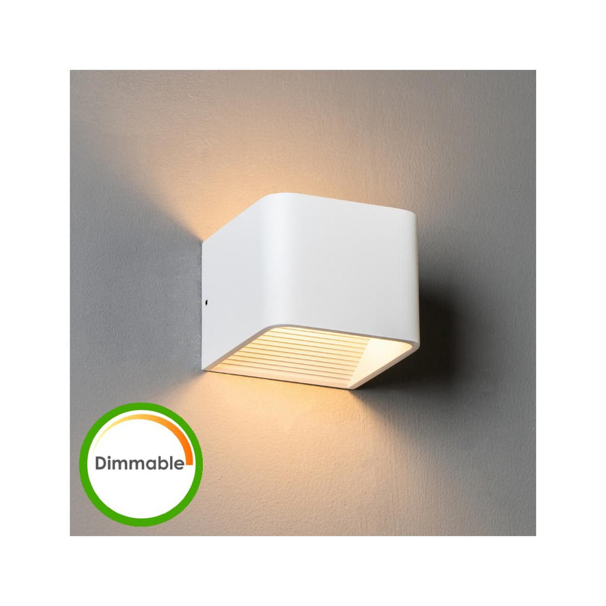 WANDLEUCHTE Quadra, Weiß, 10cm - Weiß, Metall (10/8/10cm) - KOSILUM