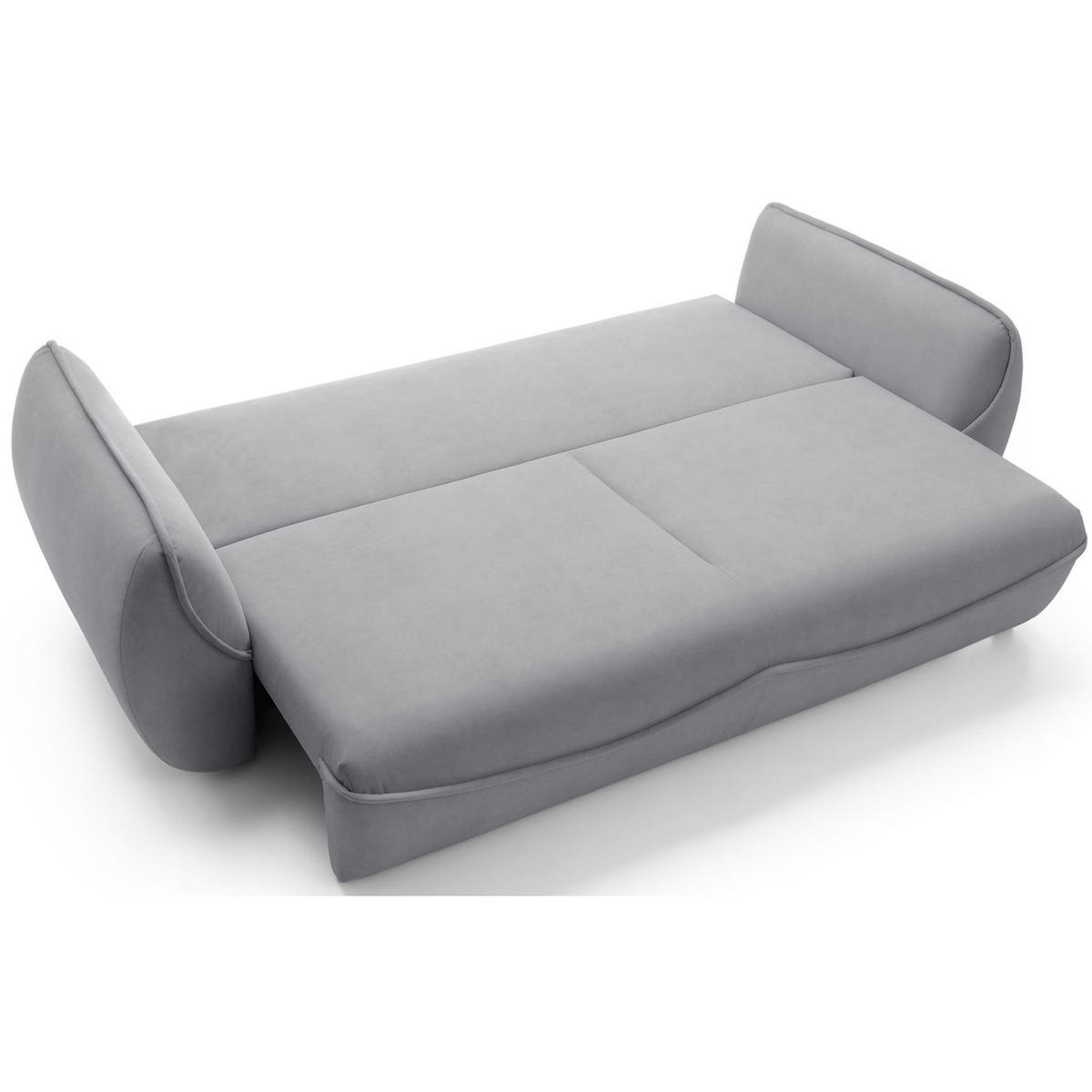 3-SITZER SOFA Cutie Hellgrau Easy-Clean-Velours - Hellgrau/Schwarz, Textil (257/90/114cm) - Selsey
