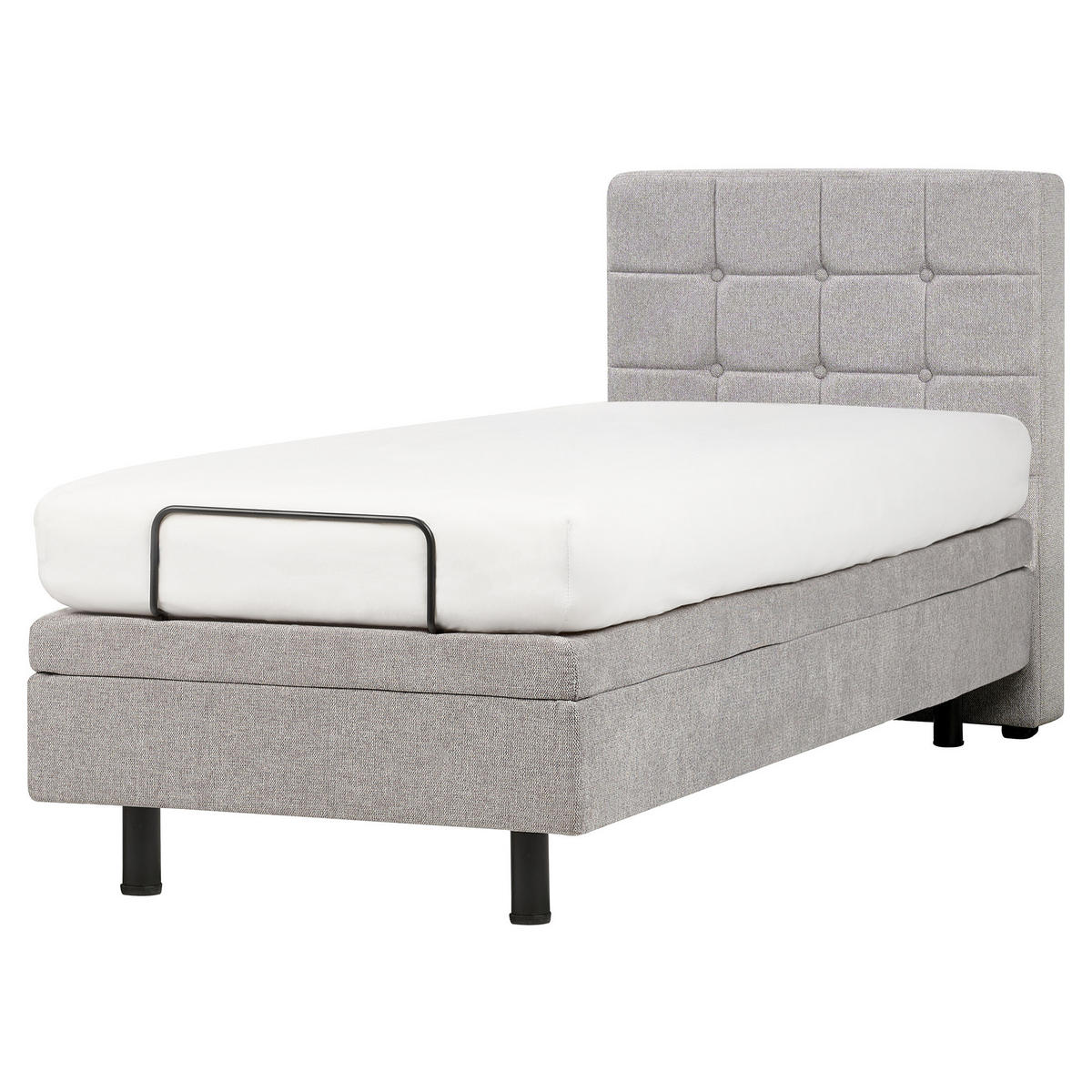 POLSTERBETT verstellbar 80/200 cm Grau Duke - Hellgrau, Textil (80/200cm) - Beliani