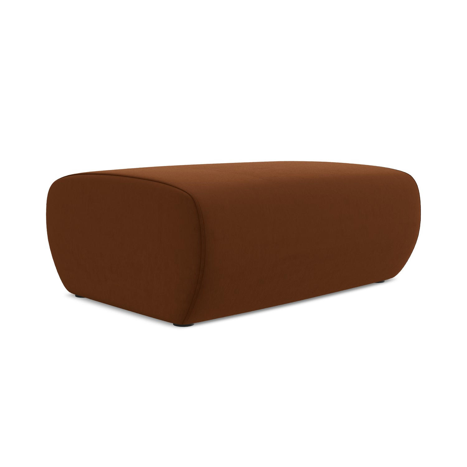 POUF Samt Stoff Orange - Terracotta/Schwarz, Kunststoff/Textil (102/40/62cm) - Makamii