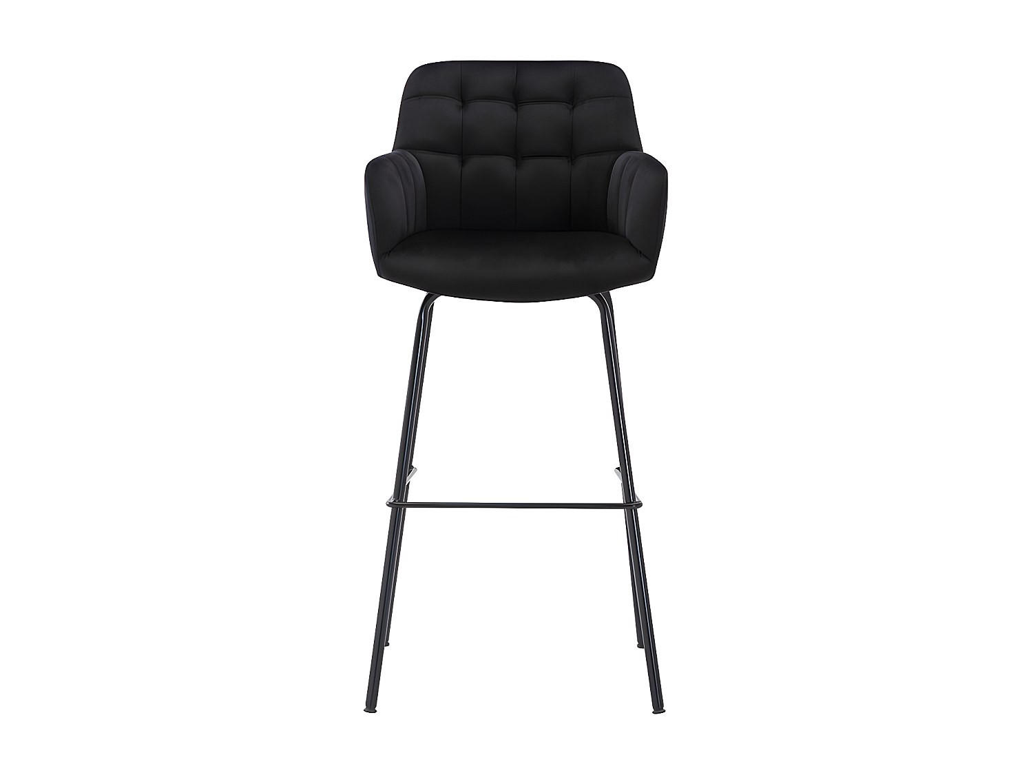 BARHOCKER - 50 cm x 54 cm - Samt, Stoff - Schwarz - PEGA - Schwarz, Textil (50/104/54cm) - Vente-Unique