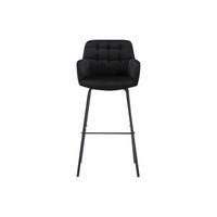 BARHOCKER - 50 cm x 54 cm - Samt, Stoff - Schwarz - PEGA - Schwarz, Textil (50/104/54cm) - Vente-Unique