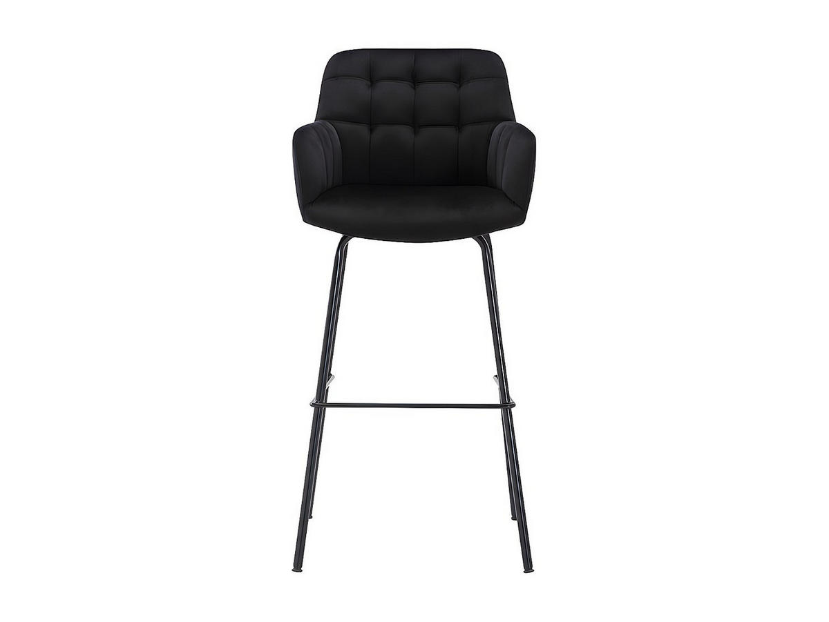 BARHOCKER 2er-Set - Samt & Metall - Schwarz - PEGA - Schwarz, Textil (50/104/54cm) - Pascal Morabito