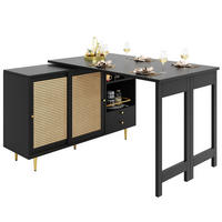 BARTISCH Schwarz 107/40/71,4 cm - Schwarz, Holzwerkstoff (40/76/187cm) - Urban Meuble