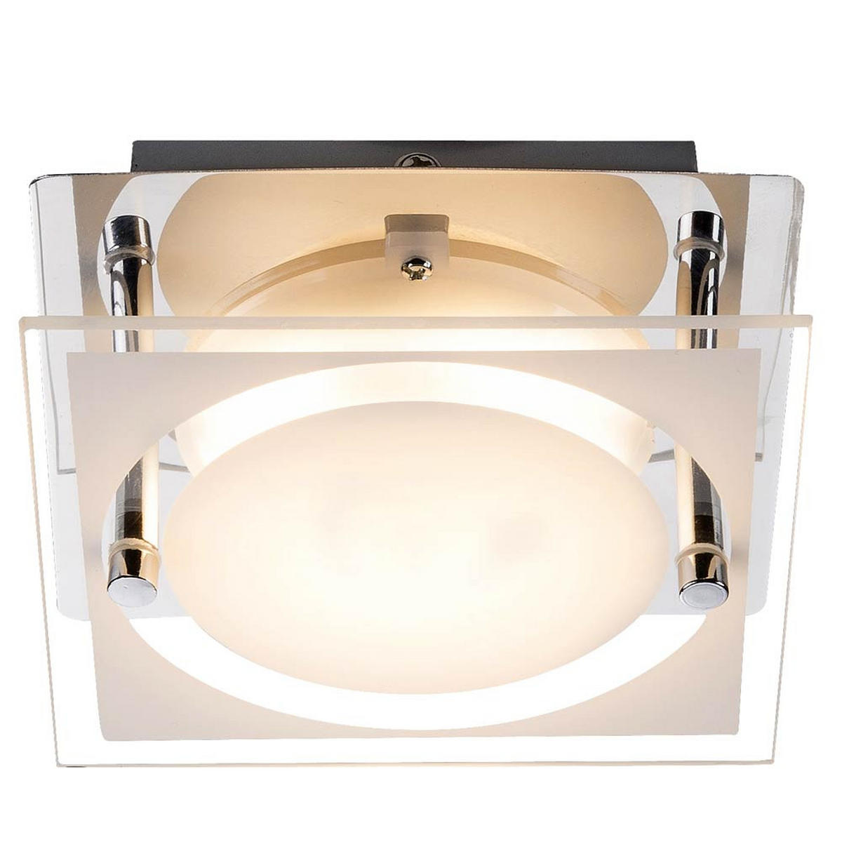 LED WANDLEUCHTE RICKY Chrom Silber - Silberfarben, Glas (12/7/12cm) - Globo Lighting