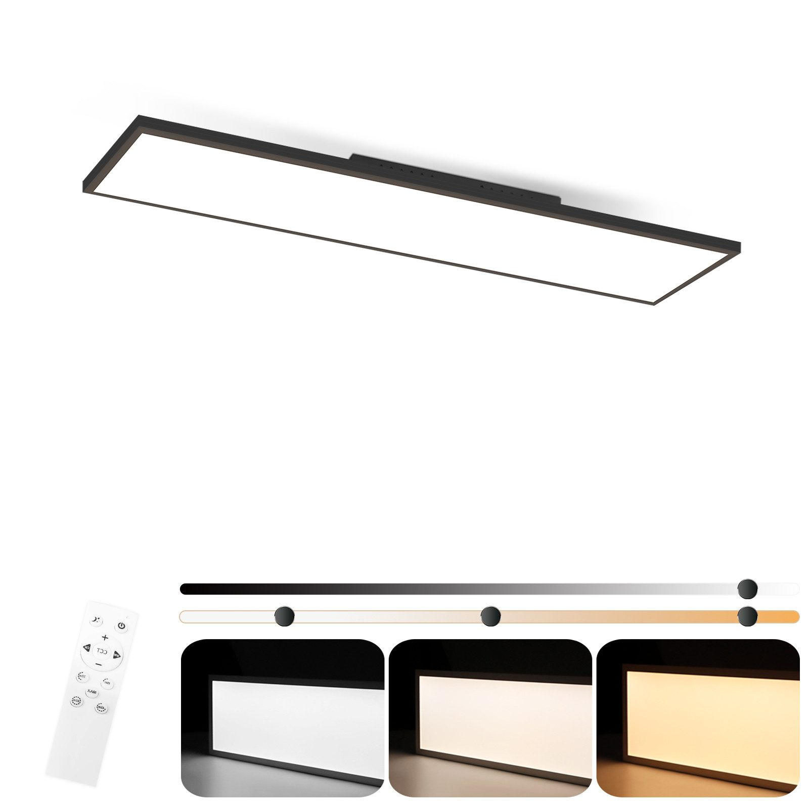 LED-DECKENLEUCHTE Kranzwacht 25.0/5.0/100.0 cm - Schwarz, Metall (100/25/5cm) - ZMH
