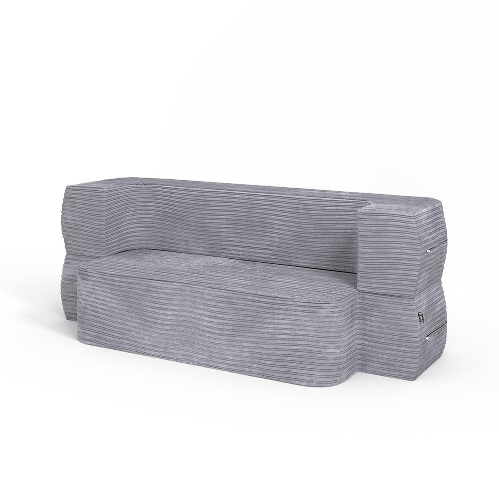 SOFA Lille Grau 190 cm mit Schlaffunktion - Grau, Textil (190/70/73cm) - VitaliSpa