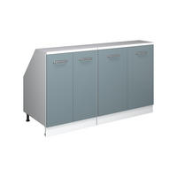 KUCHYNSKÁ SKRIŇA PRE ŠIKMÉ STRECHY R-Line Modrošedá 140 cm Súprava 2 korpusov skrine hĺbka 60 cm - biela/modrosivá, kompozitné drevo (140/83.8/60cm) - Vicco