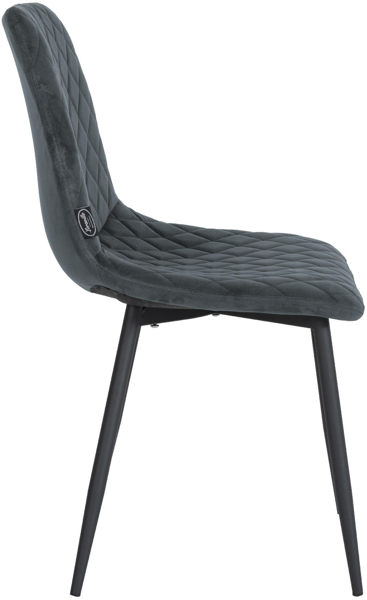 STUHL Samt dunkelgrau - Dunkelgrau/Schwarz, Textil/Metall (45/83/57cm) - CLP