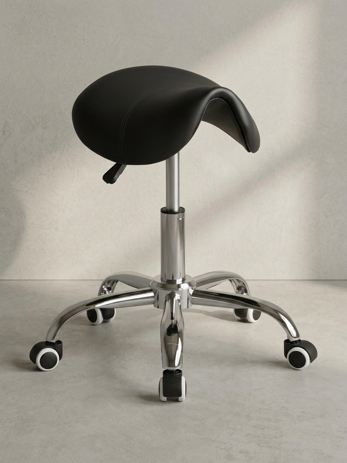 SATTELHOCKER höhenverstellbar mit 100 kg Belastbarkeit BEVANO, Schwarz 60x60x60 cm - Silberfarben/Schwarz, Kunststoff/Textil (60/60/60cm) - KADIMA DESIGN
