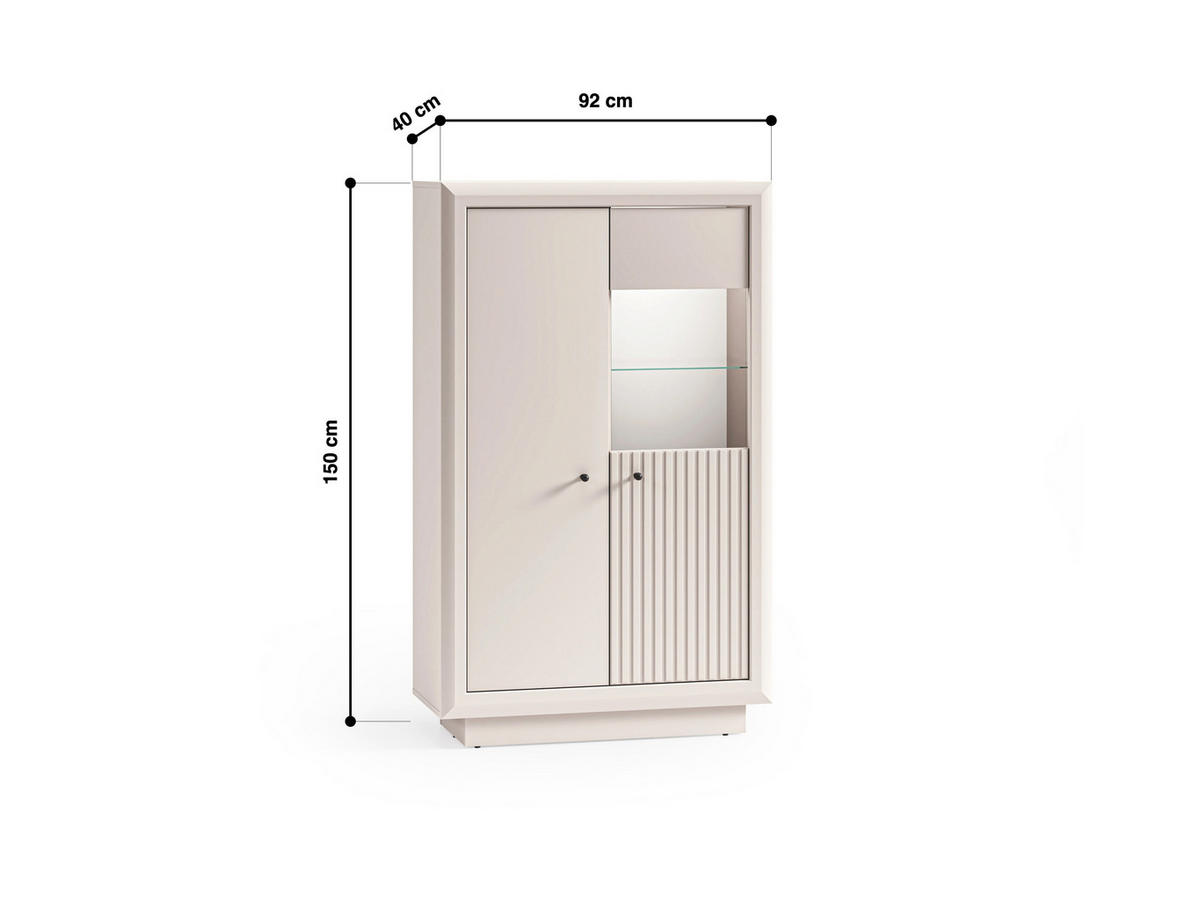 VITRINE – SOLO 04 – 92 cm – Solo – Kaschmir - Kaschmir, Holzwerkstoff (92/150/40cm) - hi-markt