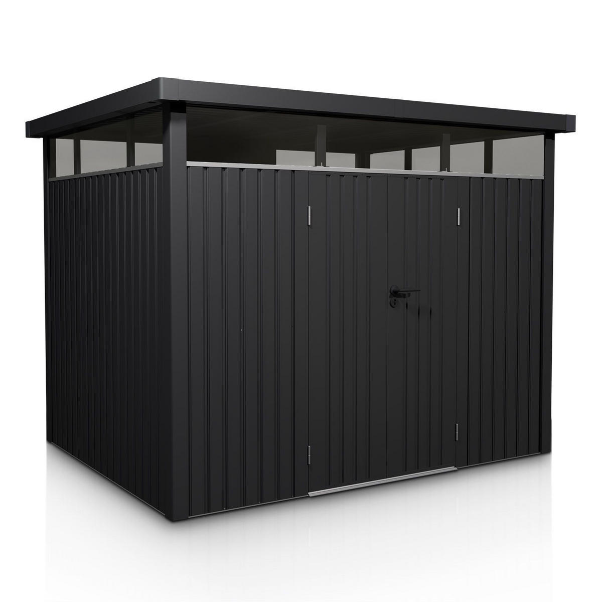 GERÄTEHAUS Luzern Anthrazit - Anthrazit, Metall (294/200/254cm) - Juskys