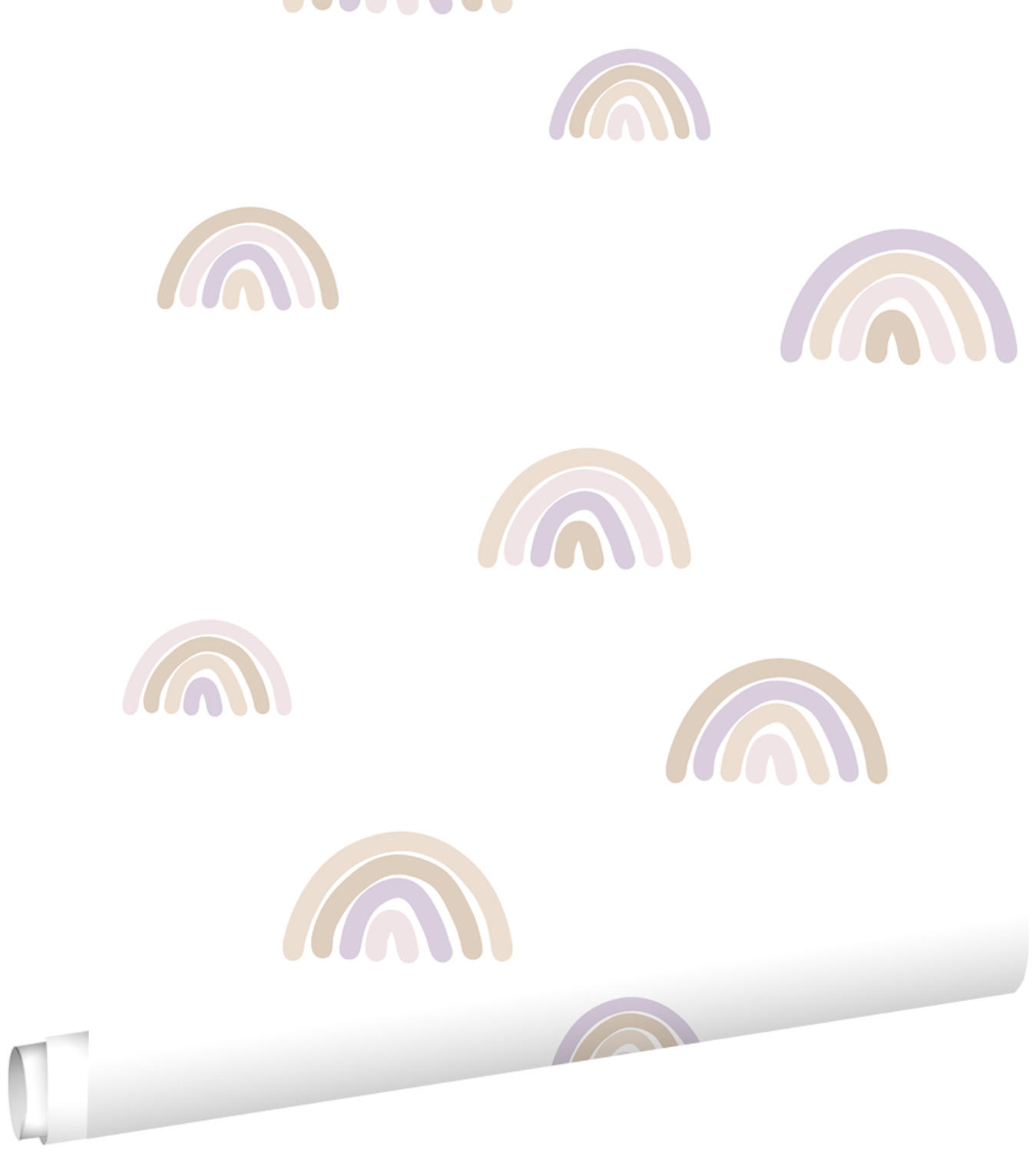 TAPETE Regenbogen 53 cm x 10.05 m - Weiß, Papier (53/0.1cm) - ESTAhome