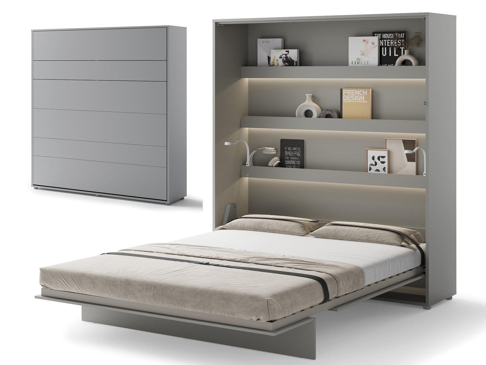 SCHRANKBETT Vertical BED CONCEPT 180x200 Grau - Grau, Holzwerkstoff (180/200cm) - Compleo24
