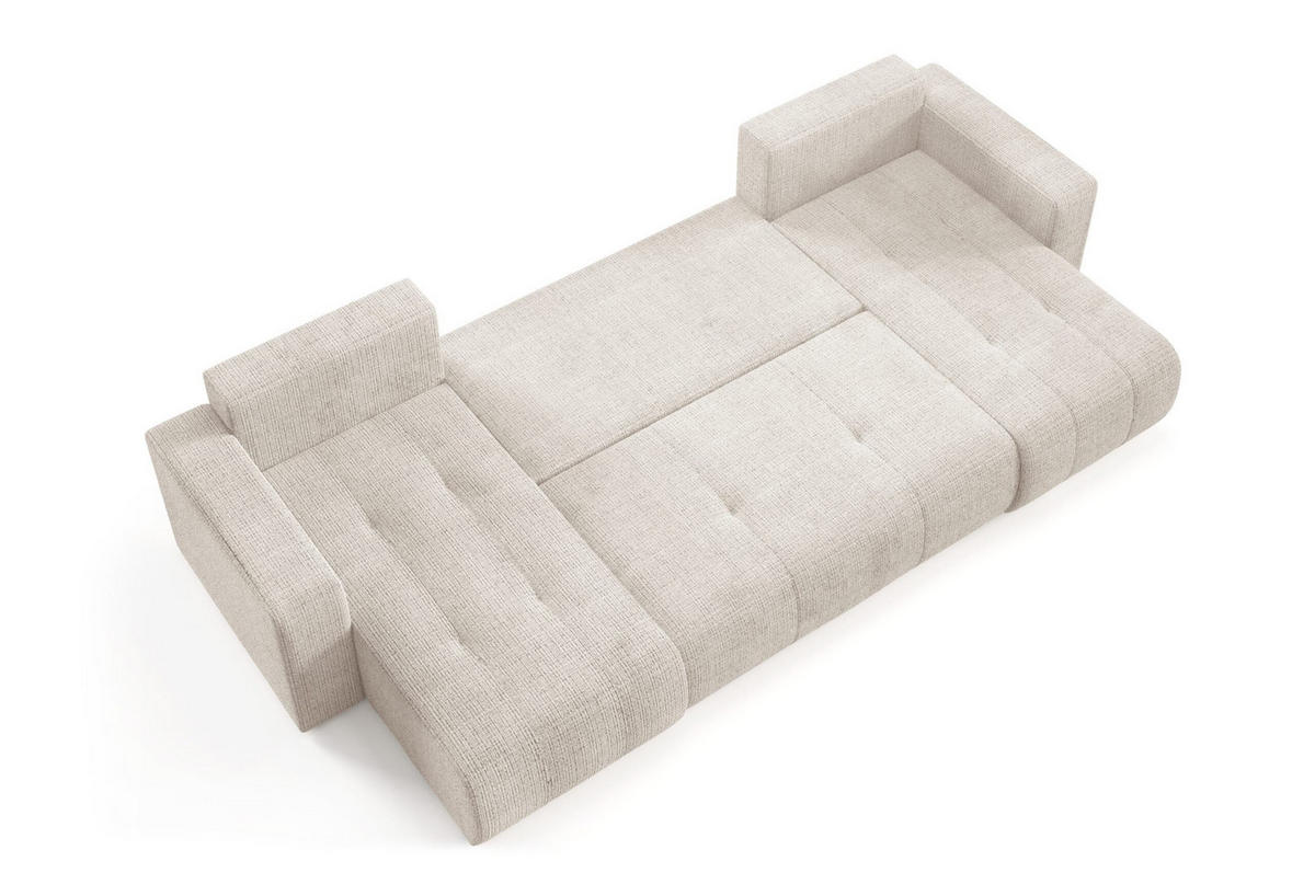ECKSOFA mit Schlaffunktion Cremig - Beige, Textil (315/145cm) - Furnisell