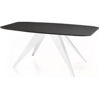 ESSTISCH Fatina rechteckig ausziehbar, Schwarz 180-218/90/76 cm - Schwarz/Weiß, Holzwerkstoff/Metall (90/220/76cm) - WFL GROUP