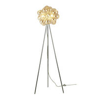 STEHLEUCHTE Bartali, Bernsteinfarben und verchromt, 150cm - Goldfarben, Glas (150/38/150cm) - KOSILUM