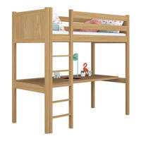 HOCHBETT N06 mit Schreibtisch Eiche Natur 90/180 - Eiche Artisan, Naturmaterialien/Holz (90/180cm) - N-Wood