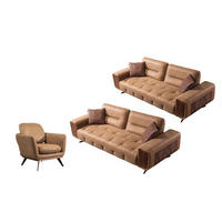 SITZGARNITUR Energy Grau-Seidengrau Stellvariante:3+3+1 - Braun, Holz (240/100/90cm) - Villa Möbel